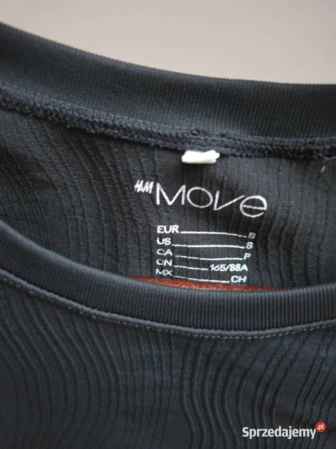 Czarny crop top bluzka sportowa w prążki Move