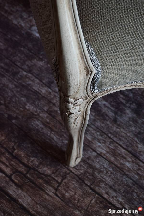 Fotel shabby chic ludwik unikat prowansja