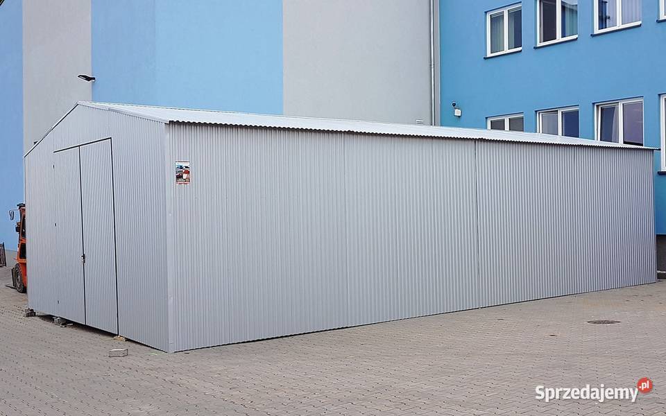 Blaszana montowana hala 8x12m srebrny