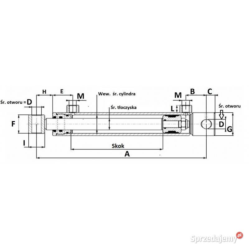 Siłownik hydrauliczny dwustronnego działania z Kamionna sprzedam