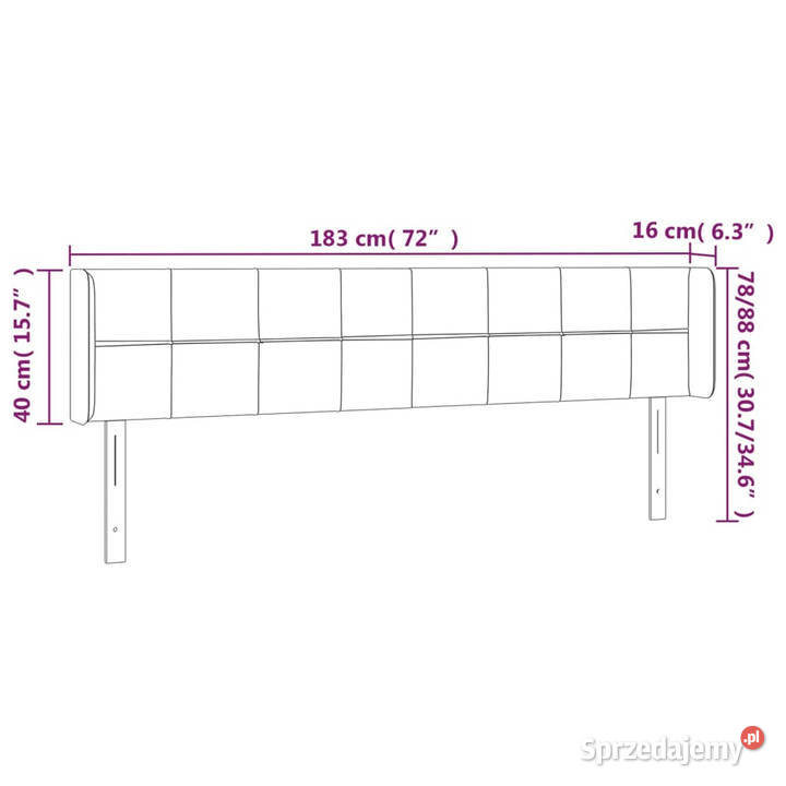 Zagłówek do łóżka z LED różowy 183x16x7888 mazowieckie