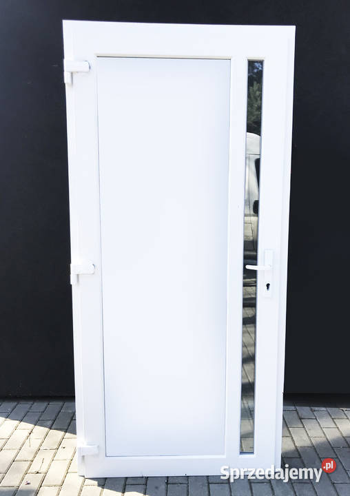 nowe drzwi kolor biały szyba 100x210 wejściowe Nowa Sól