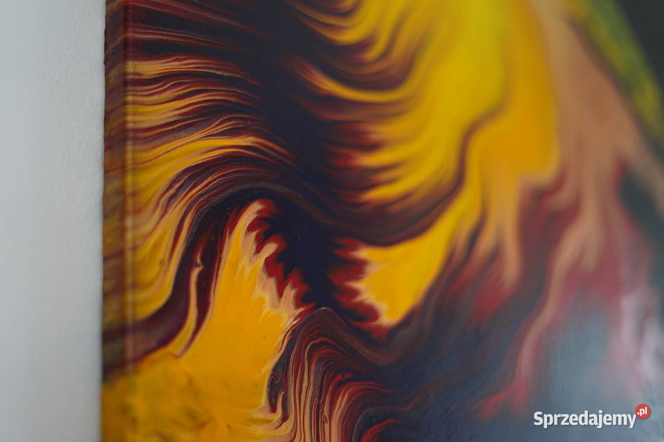 Dwuczęściowy obraz abstrakcyjny Juego de fuego mazowieckie Warszawa