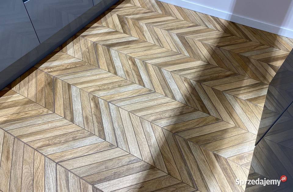 Płytki JODŁA FRANCUSKA drewno CHEVRON 64x9 ZŁOTY Łask sprzedam