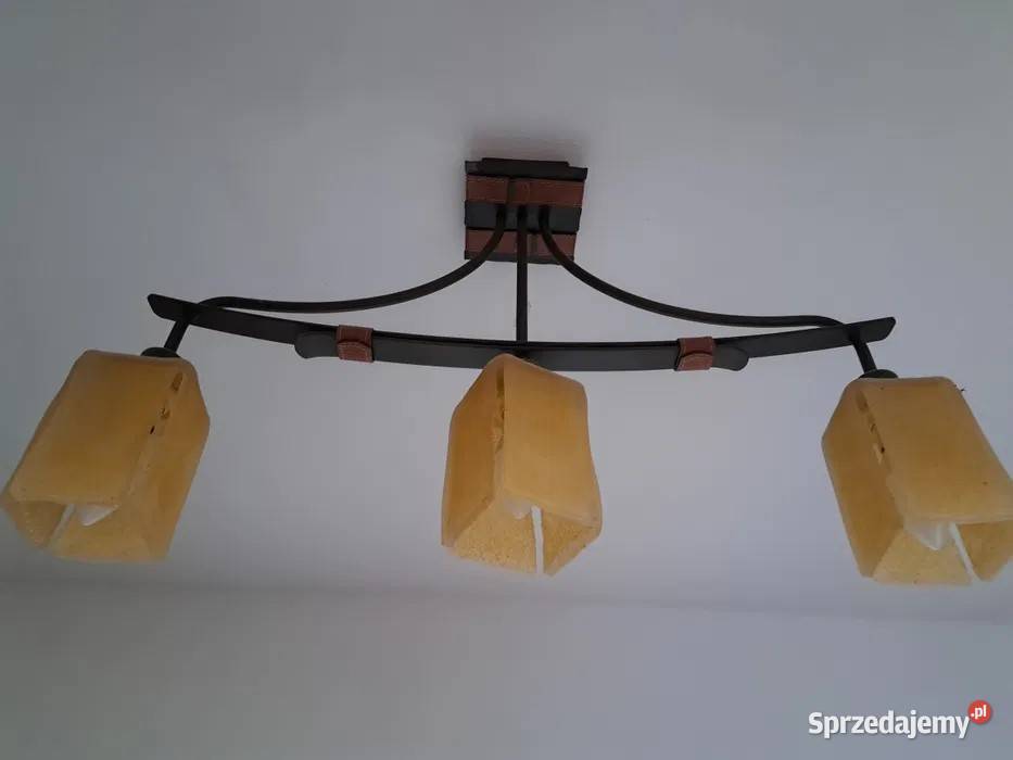 Żyrandol vintage z grubego szkła Lampy wiszące Warszawa