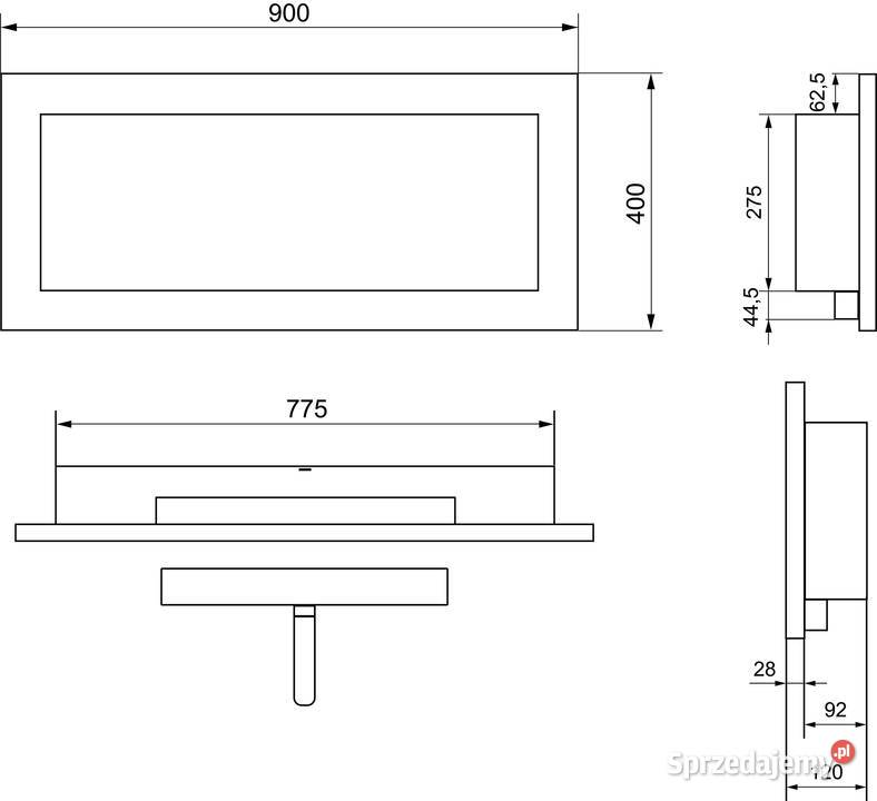 BIOKOMINEK 900X400 Z SZYBA BIALY POLBiokominek Warka sprzedam