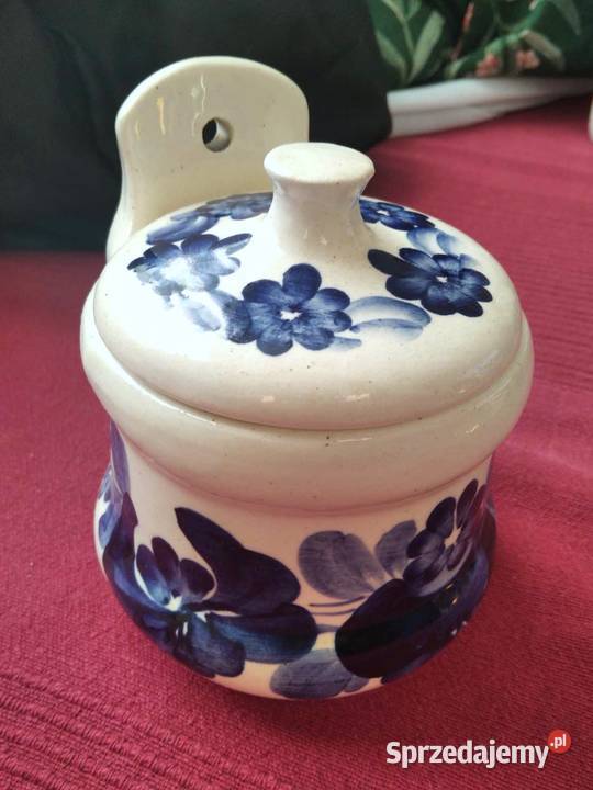Pojemnik na sól porcelanowy Włocławek wiszący sprzedam