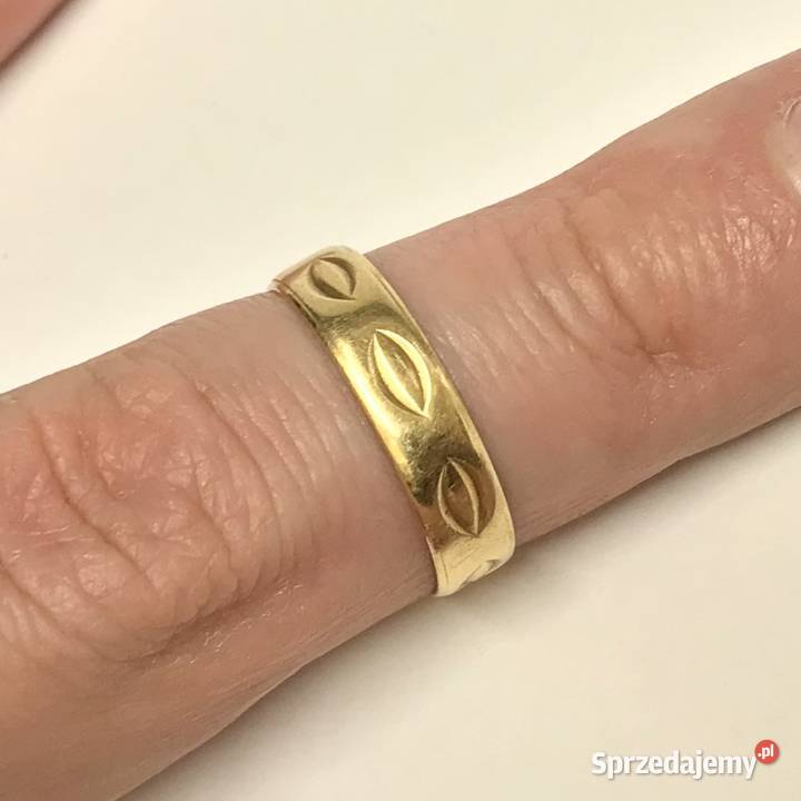 Złota OBRĄCZKA męska 18K cudownie ZDOBIONA r18 Warszawa