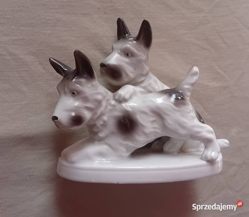 Figurka dwa teriery szkockie Grafenthal autor Koźminek