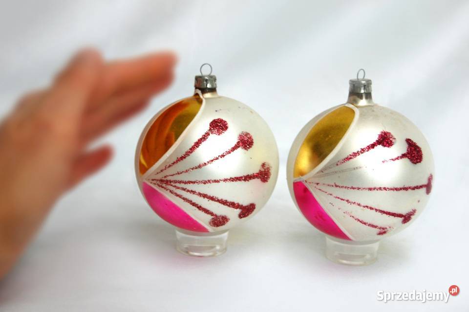 Stare bombki szklane 2 ręcznie malowane Lublin