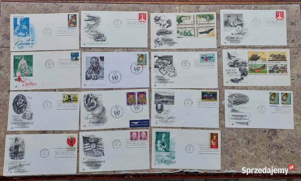 15 koperty znaczki całostki FDC USA lata 6070te Tczew sprzedam