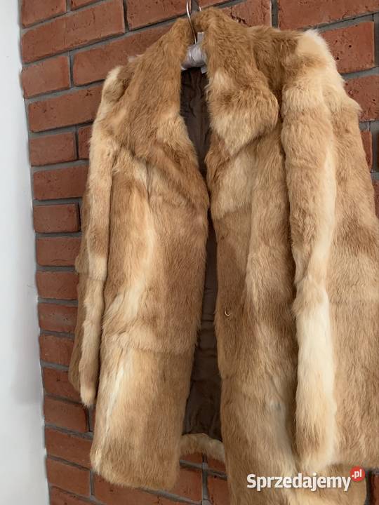 Cudne szczuple futerko naturalne z królika brązowy/beżowy Nakło nad Notecią