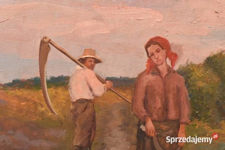 Józef Chełmoński Pejzaż Polskiej Wsi Chłop z