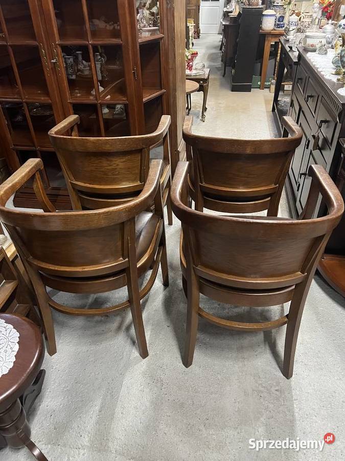 Komplet solidnych polskich krzeseł giętych
