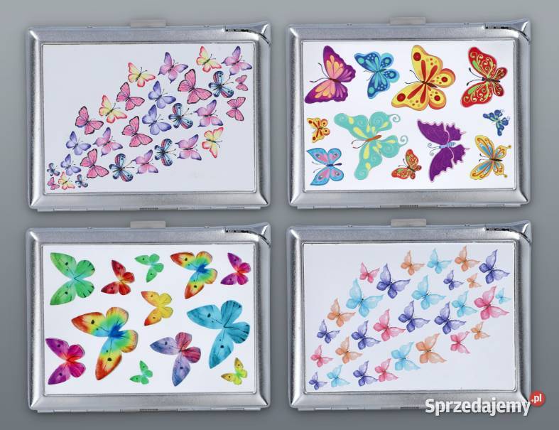 Elegancka Srebrna Papierośnica z Motylami i Pozostałe śląskie Ostrowy nad Okszą