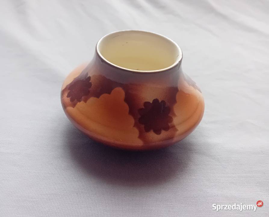 Wazonik art deco spritzdekor Stanislaw Mańczak wielkopolskie Koźminek