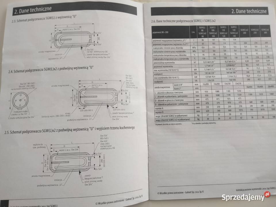 Bojler 120 litrów do c o Dębno