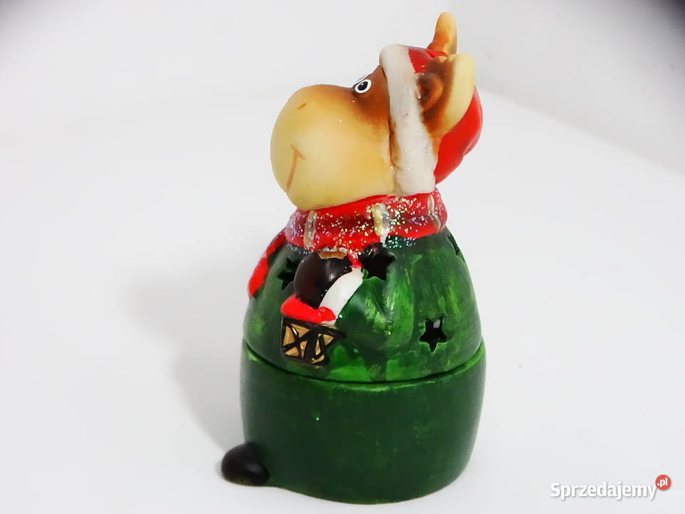 Zimowa figurka lampion porcelanowy dekoracja lubelskie