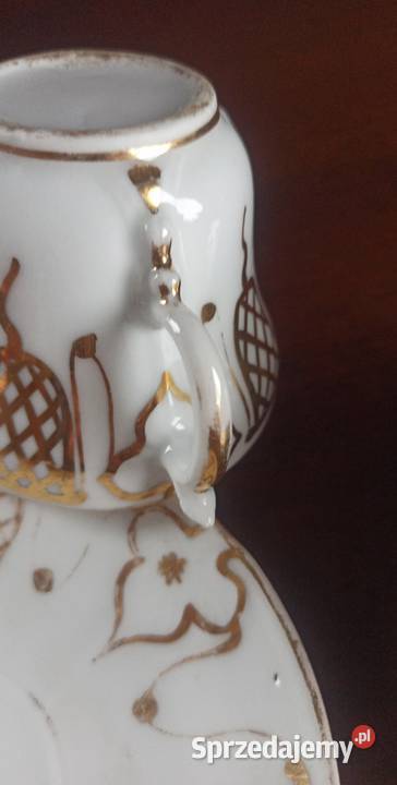 Filiżanka Secesja biało złota Bez sygnatury Gdańsk sprzedam