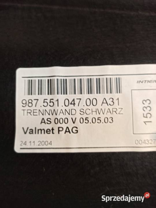 PORSCHE 987 BOCZEK BAGAŻNIKA TYŁ 98755104700