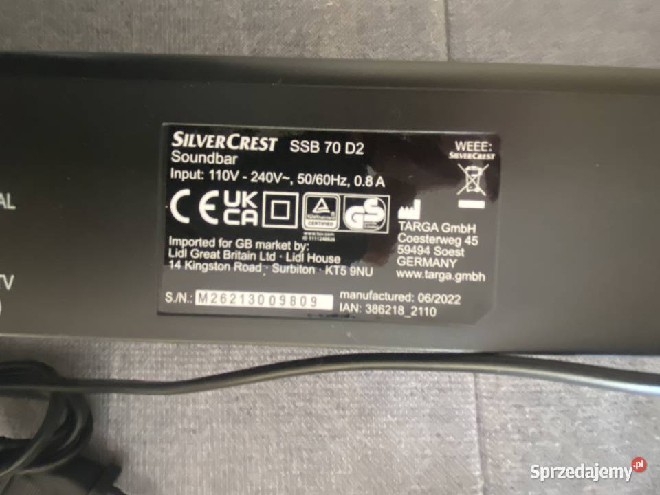 TV Sundbar SilverCrest SDB 70 D2 sprzedam
