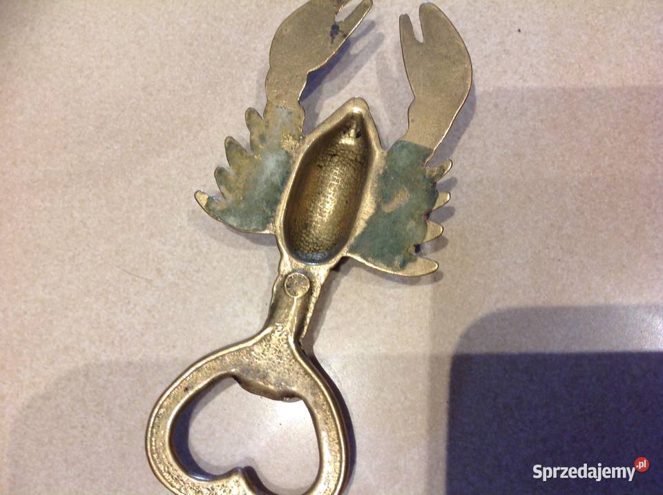 Stary Otwieracz Mosiężny Rak sygnowany odcienie żółtego lubuskie Nowa Sól sprzedam