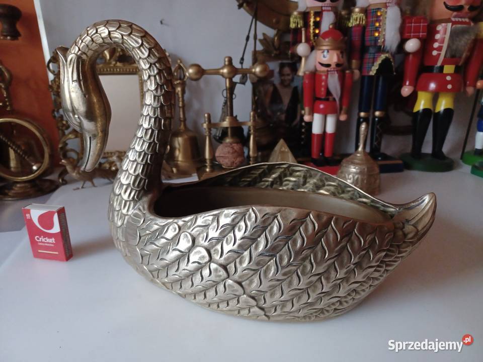 Mosiężna żardiniera łabędź wielkopolskie Poznań