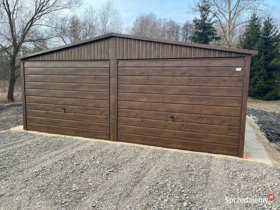 GARAŻ BLASZANY Ciemny orzech Lublin