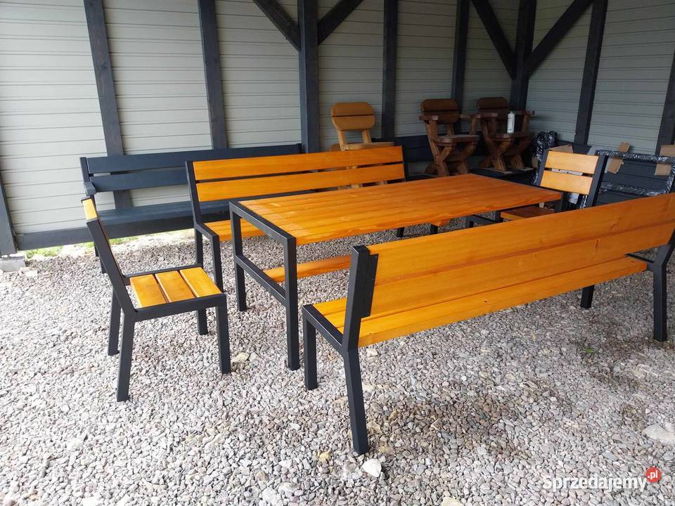 Stół ocynk zestaw mebli ogrodowych ławki fotele małopolskie
