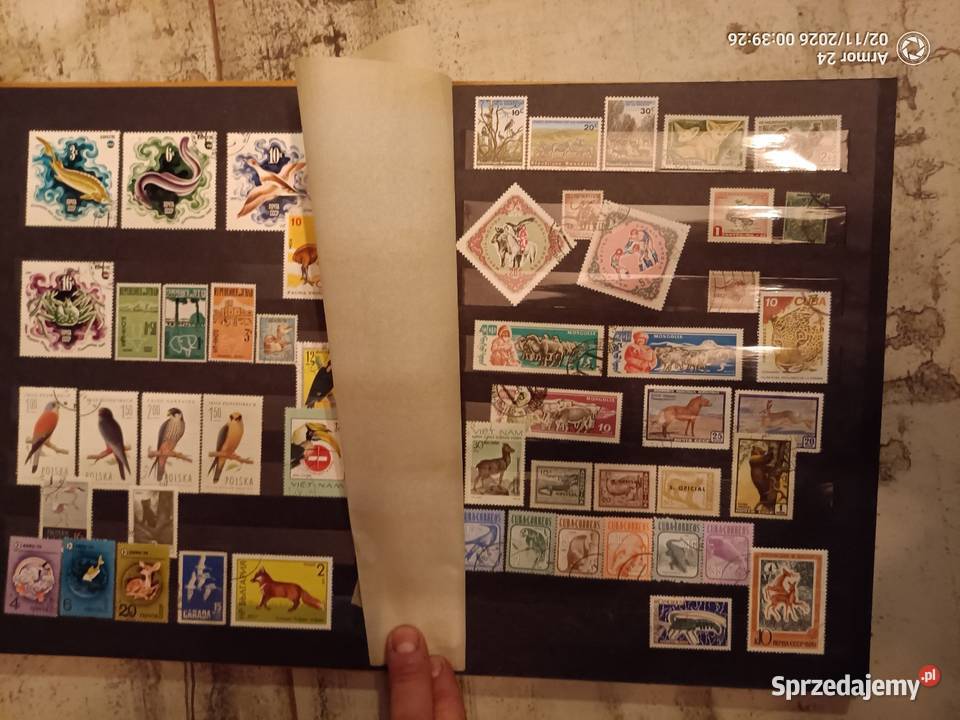 Znaczki klaser zwierzęta gady ptaki pieski kotki Krze Duże sprzedam