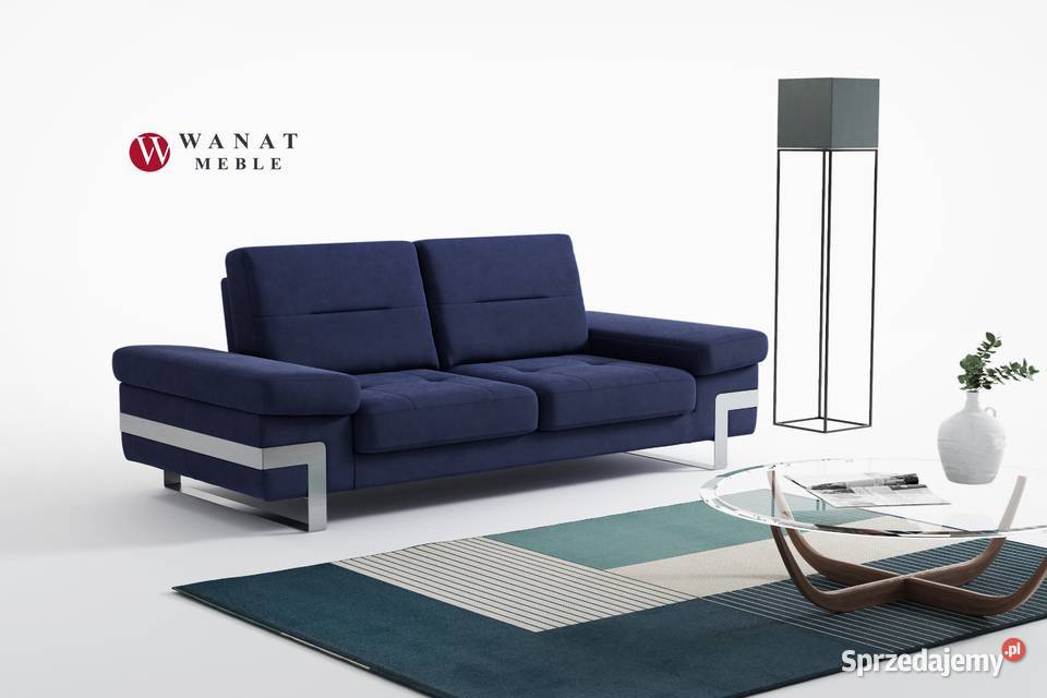 Niebieski Narożnik Regulacja Głębokości Łóżka, wersalki i sofy śląskie Gliwice sprzedam