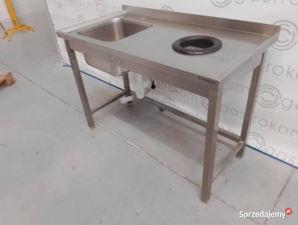 Stół ze zlewem i otworem na odpadki 120x60x85 Wrocław