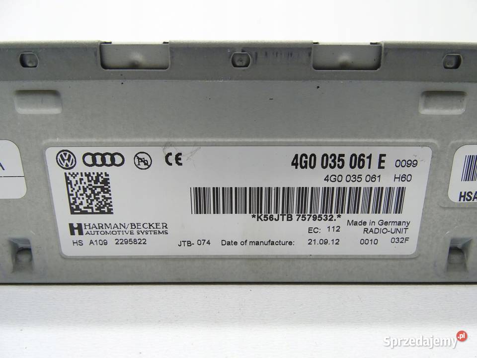 RADIO MODUŁ TUNER RADIA 4G0035061E AUDI A4 B8 A5 osobowe