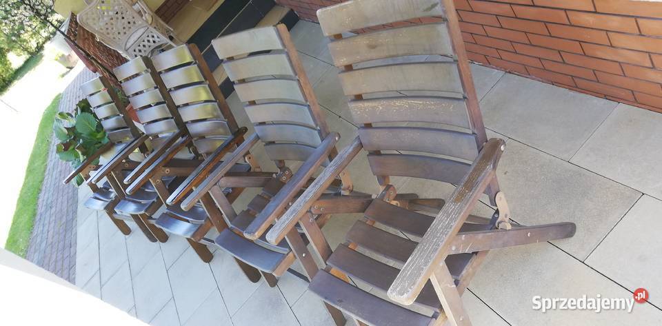 Drewniane fotele ogrodowe leżak krzesło fotel mazowieckie