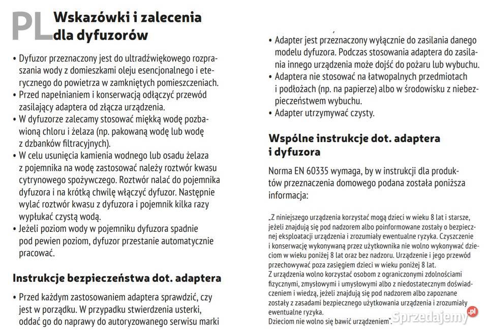 Aroma dyfuzor Zen odświeżacz nawilżacz EW010 biały