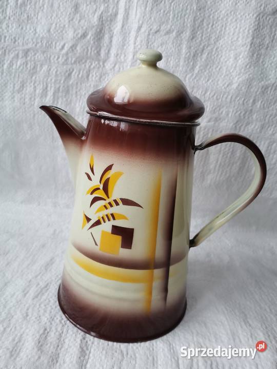 Stary duży metalowy dzbanek emalia Siemianowice Śląskie sprzedam