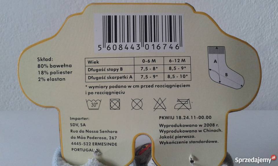 Skarpetki niemowlęce 2 sztuki 2 pary 0 6 Rozmiar 8 Konstancin-Jeziorna