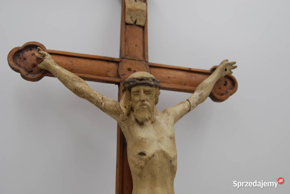 Krucyfiks Jezus na krzyżu rzeźba XVIIIXIX wiek Poznań