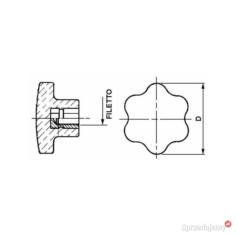 Pokrętło żeńskie M12 02782 Kamionna