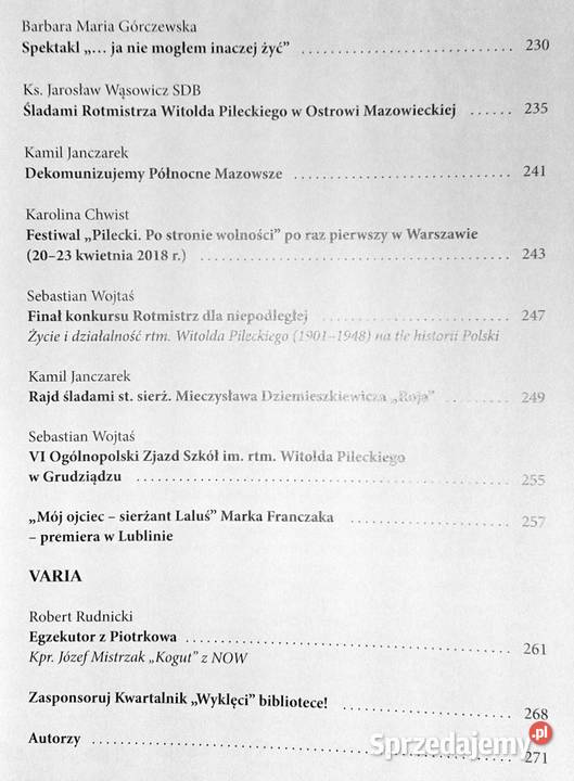 Wyklęci Rówieśnicy niepodległej 0311 2018 sprzedam