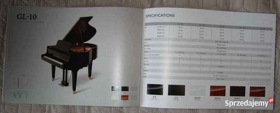Kawai GL Series Grand Pianos catalog katalog pomorskie sprzedam