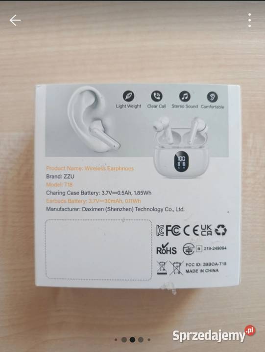 Nowe słuchawki bezprzewodowe ZZU T18 Bluetooth opolskie Ligota Bialska sprzedam