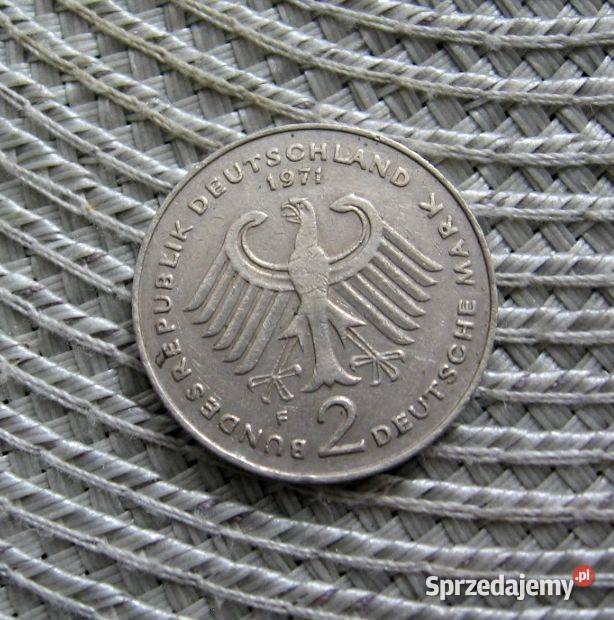 Niemcy 2 Marki 1971r F Konrad Adenauer wielkopolskie Kalisz