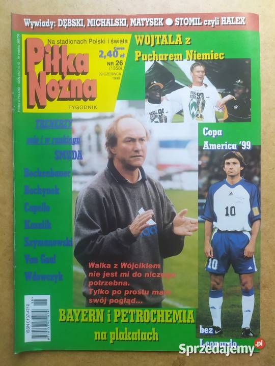 Tygodnik Piłka Nożna rocznik 1999 kompletny Łódź