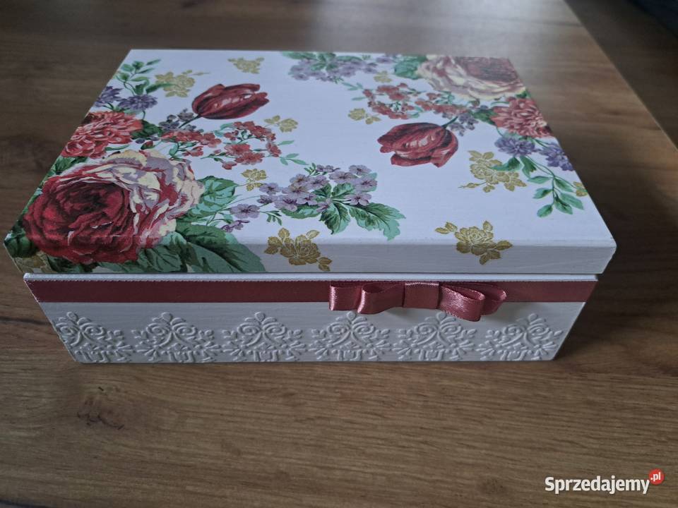 Szkatułka elegancka kwiaty handmade Szkatułki i pudełeczka Kędzierzyn-Koźle sprzedam