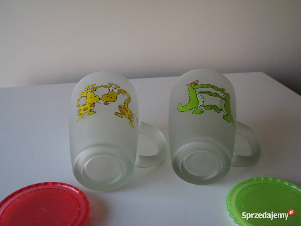 Zakochane szklanki kubki ze szronionego szkła z Brzegi