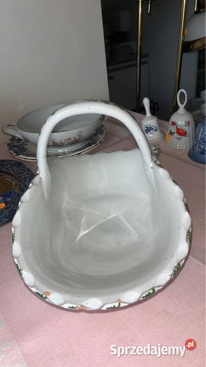 Koszyk ręcznie malowany Bez sygnaturki Fajans Gdańsk