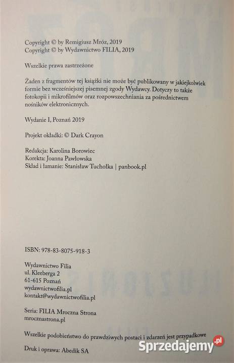 Iluzjonista Remigiusz Mróz książka kryminał Lublin
