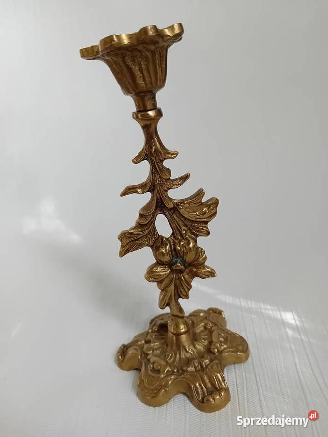 Stary mosiężny Lichtarz świecznik warmińsko-mazurskie Giżycko