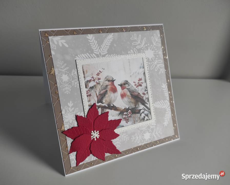 Kartka ręcznie robiona bożonarodzeniowa handmade Łódź